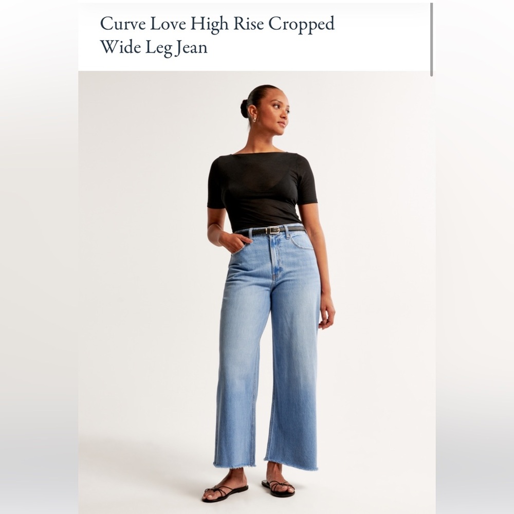 Abercrombie & Fitch Curve Love Wide Leg Crop Jeans